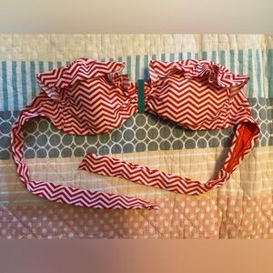 Xhilaration Small Coral Chevron Strapless Bikini Swim Top